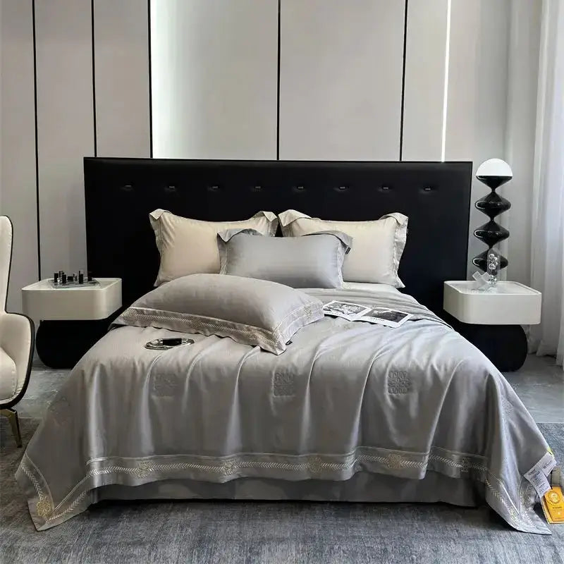 Gray Eucalyptus Summer Quilt