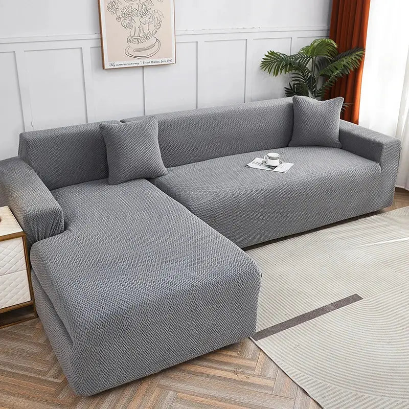 Gray Jacquard Sofa Cover