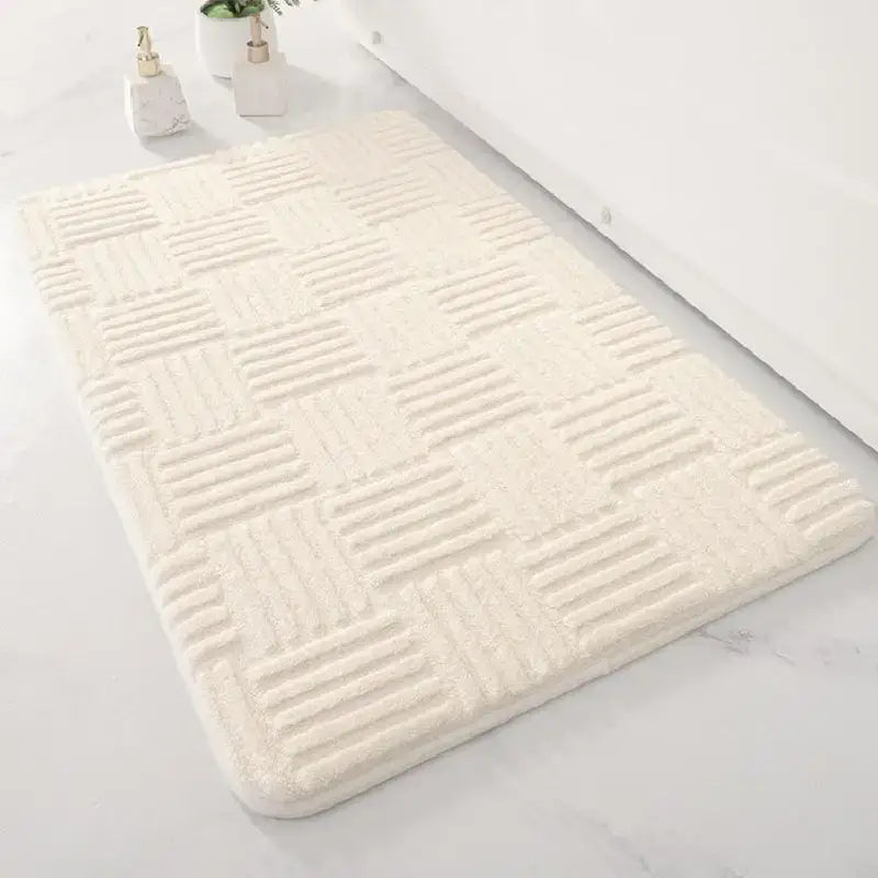Gray Striped Floor Mat