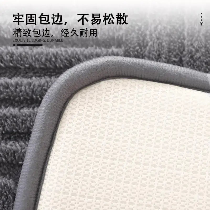 Gray Striped Floor Mat