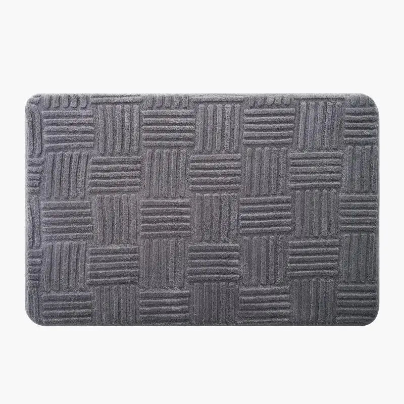 Gray Striped Floor Mat