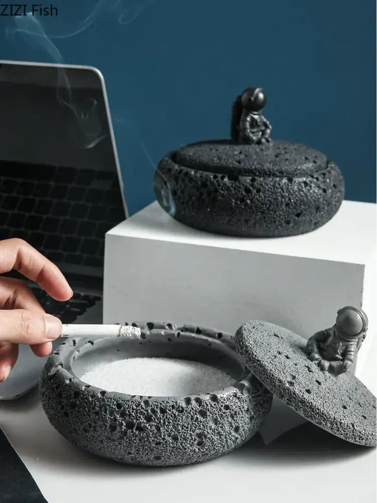 Gray Cement Astronaut Ashtray