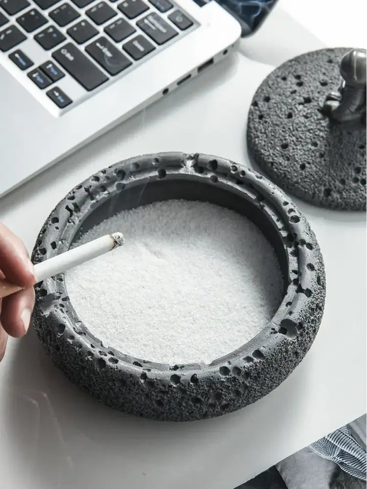 Gray Cement Astronaut Ashtray