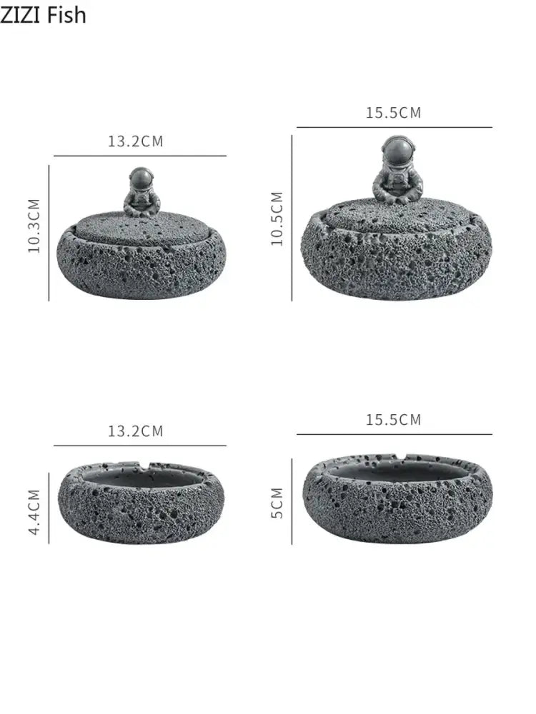 Gray Cement Astronaut Ashtray