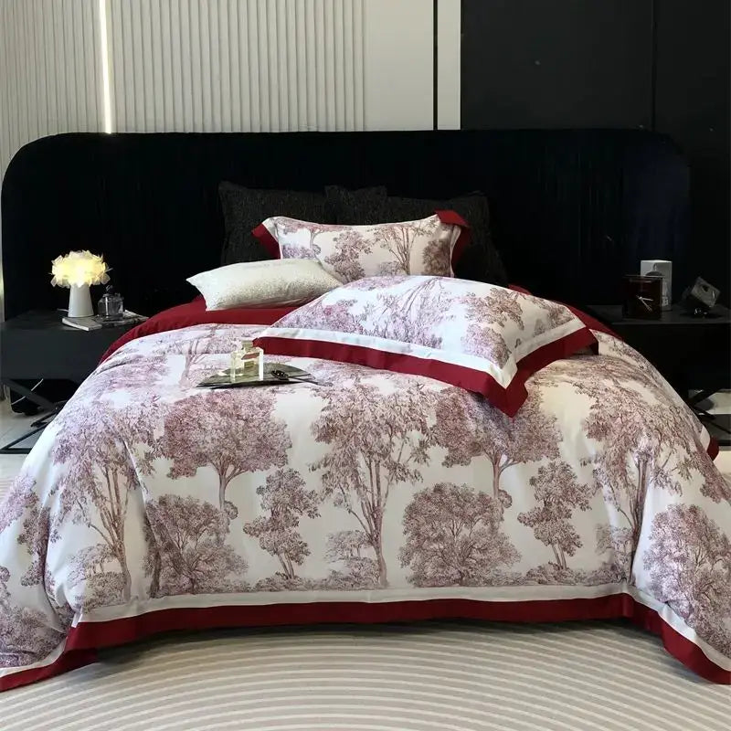 Gray Jungle Print Bedding