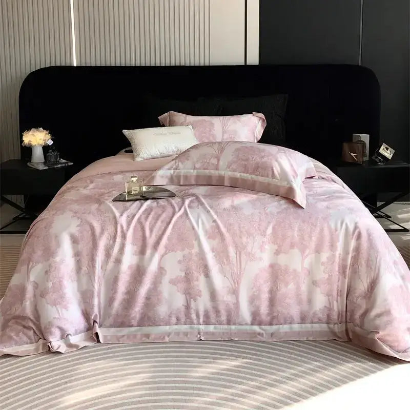 Gray Jungle Print Bedding