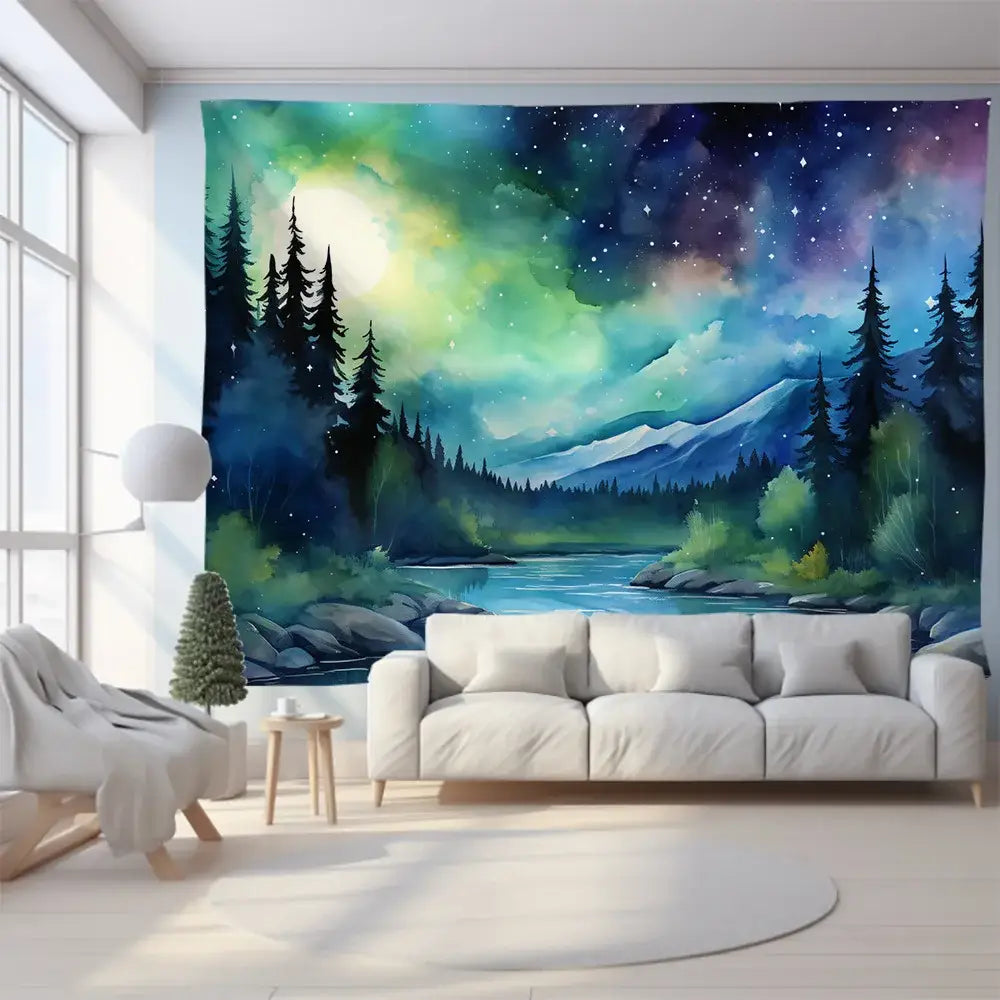 Green Mountain Tapestry Wall