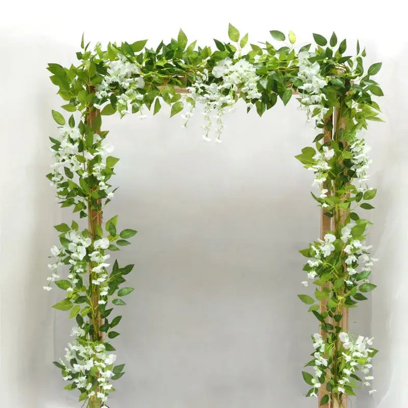 White Silk Flower Arch Decor
