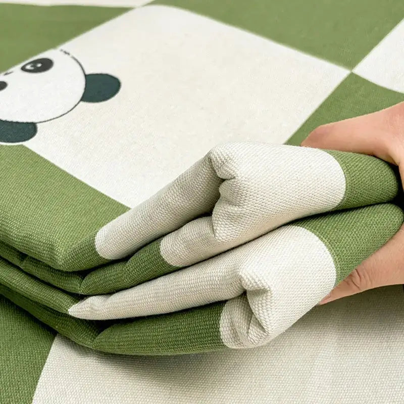 Green Panda Cotton Bedspread