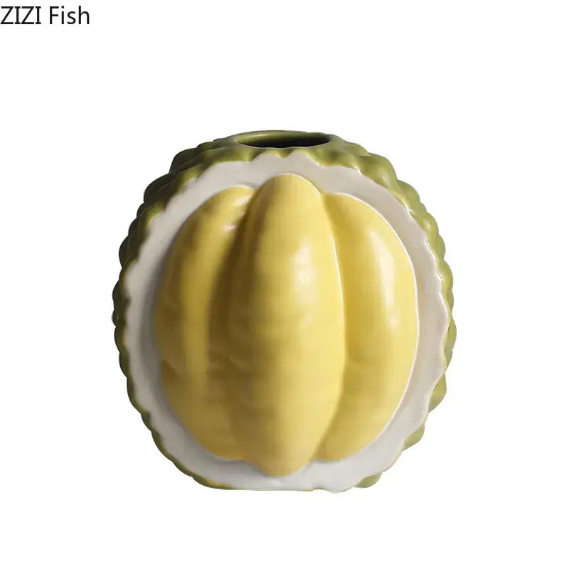 Green Ceramic Durian Vase Set