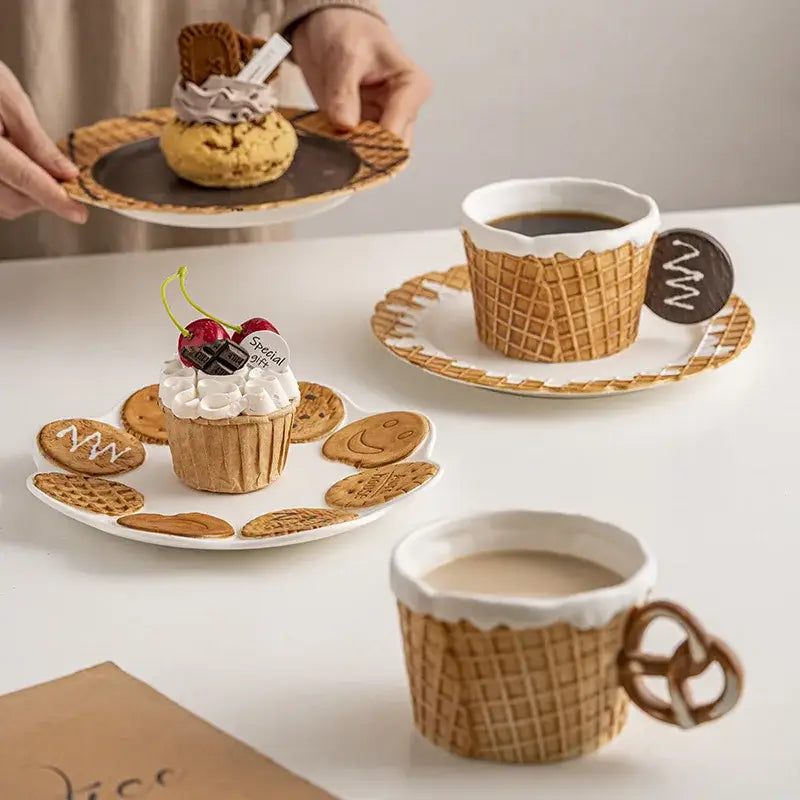Green Beige Ceramic Tableware