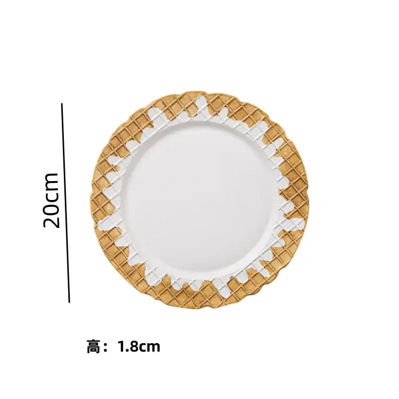 Green Beige Ceramic Tableware