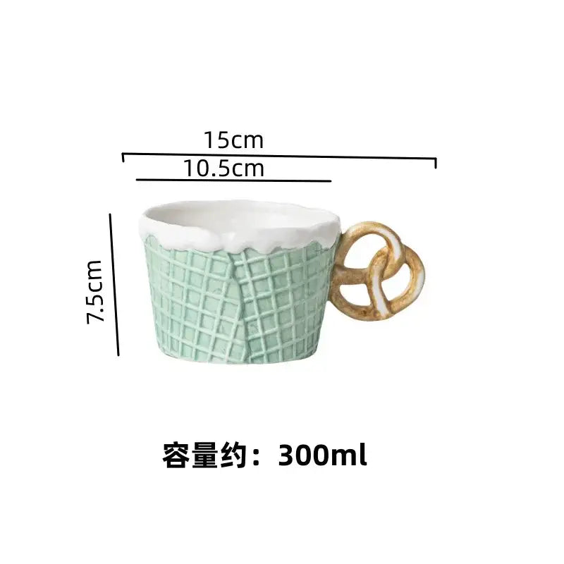 Green Beige Ceramic Tableware