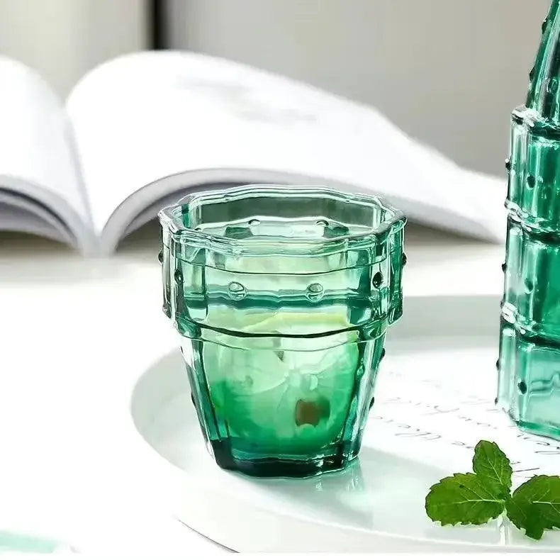 Green Cactus Glass Mug