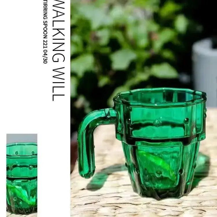 Green Cactus Glass Mug