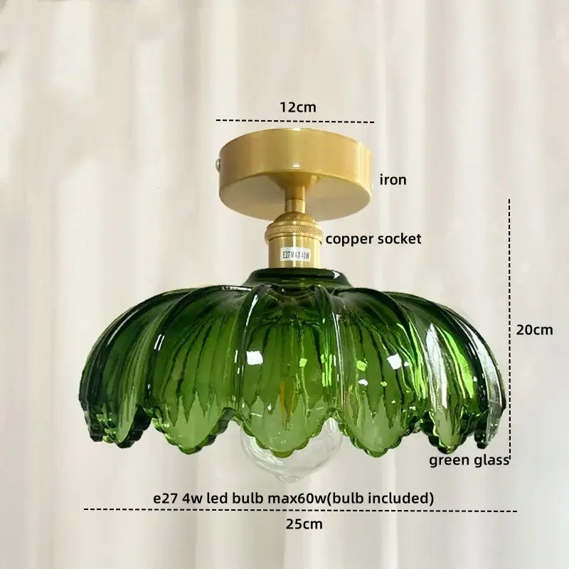 Green Glass Nordic Ceiling Lamp