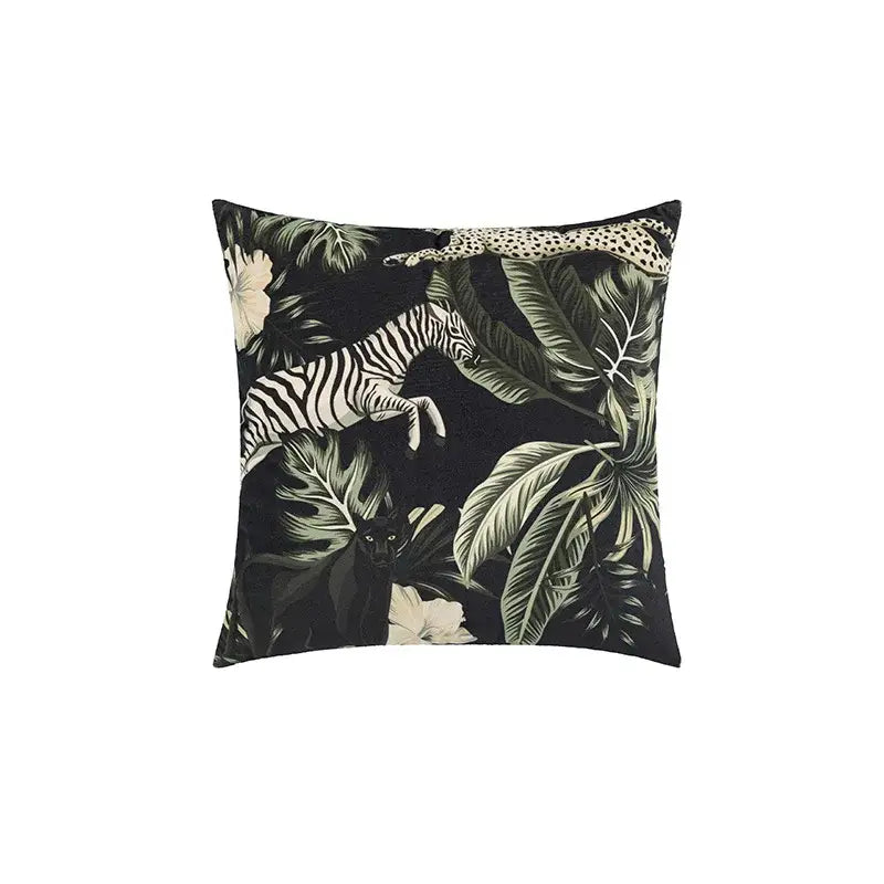 Green Jungle Panther Cushion