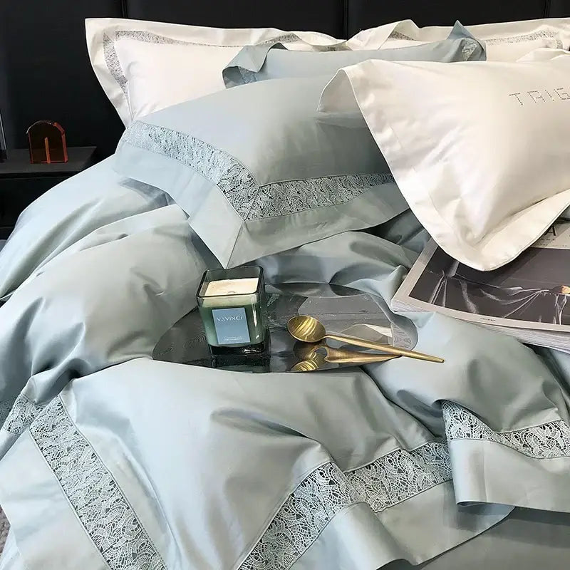 Grey Lace Cotton Bedding