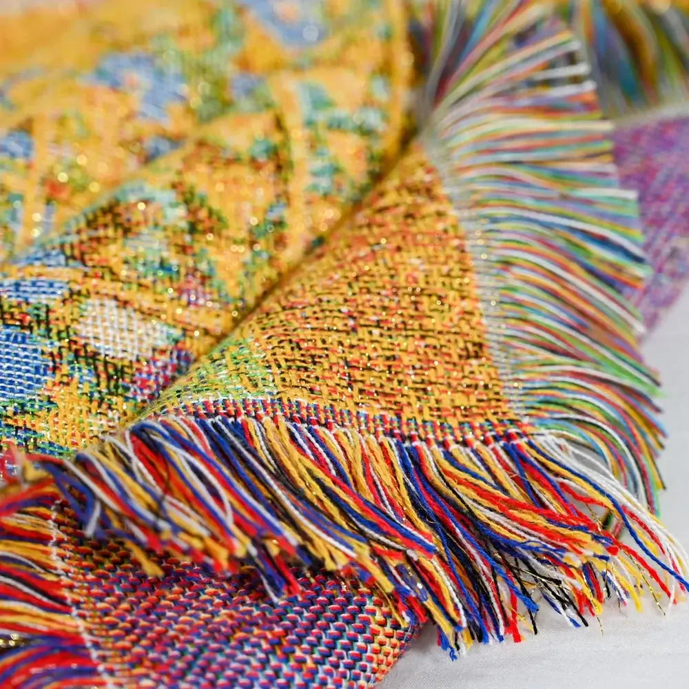 Yellow Jacquard Tapestry Throw