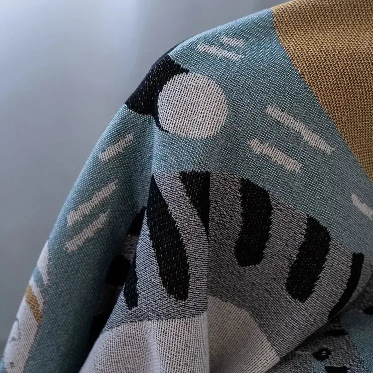 Pumpkin Cat Tassel Blanket
