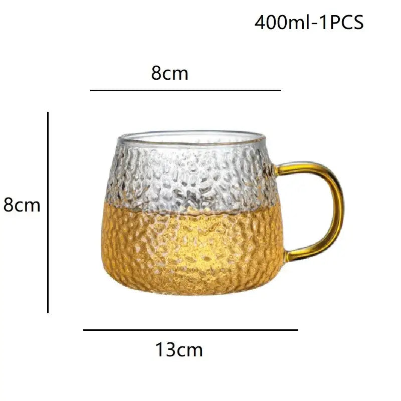 Glass Mug Gold Handle
