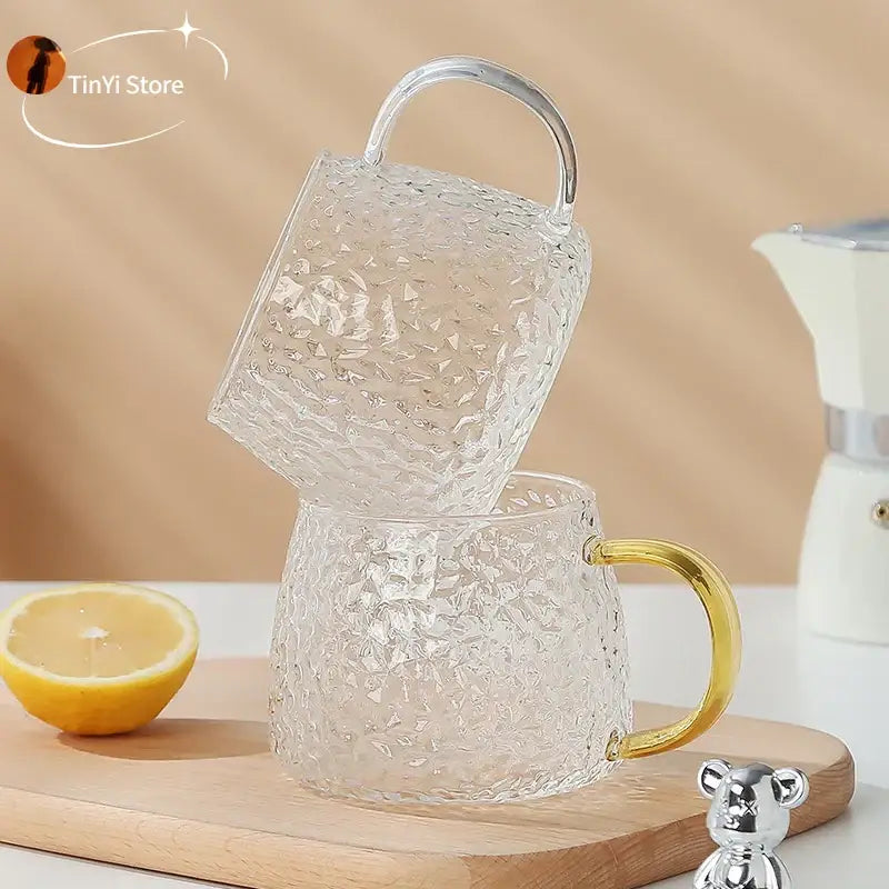 Glass Mug Gold Handle
