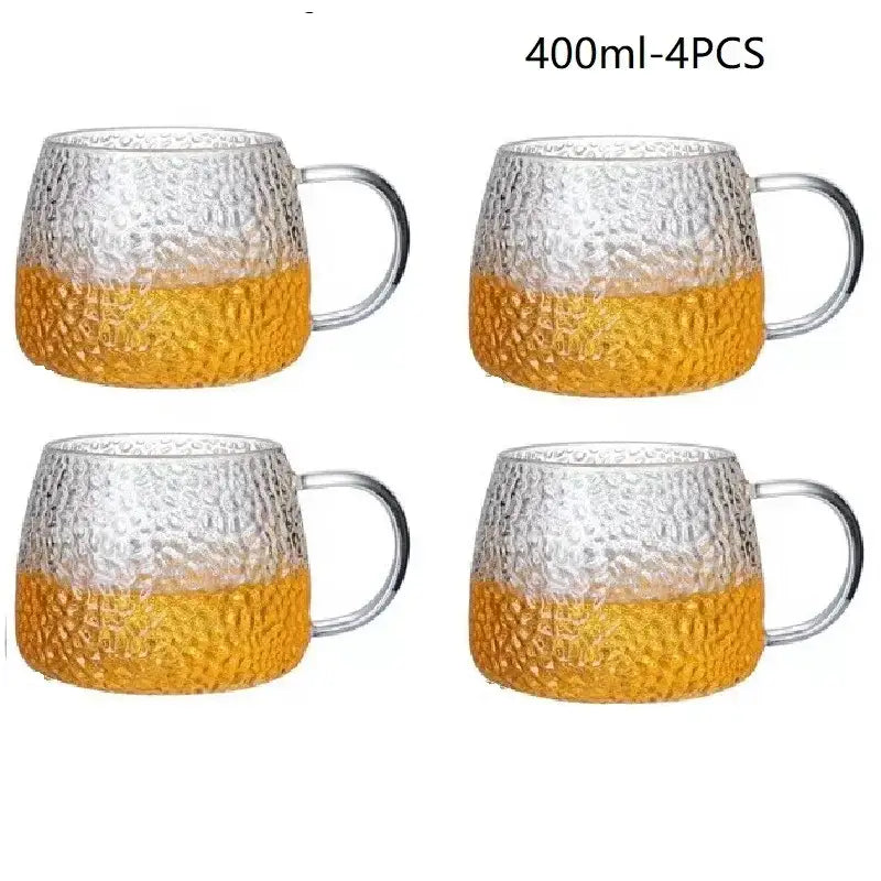 Glass Mug Gold Handle
