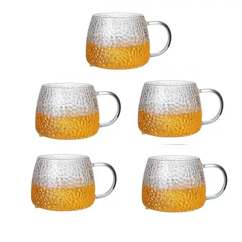 Glass Mug Gold Handle