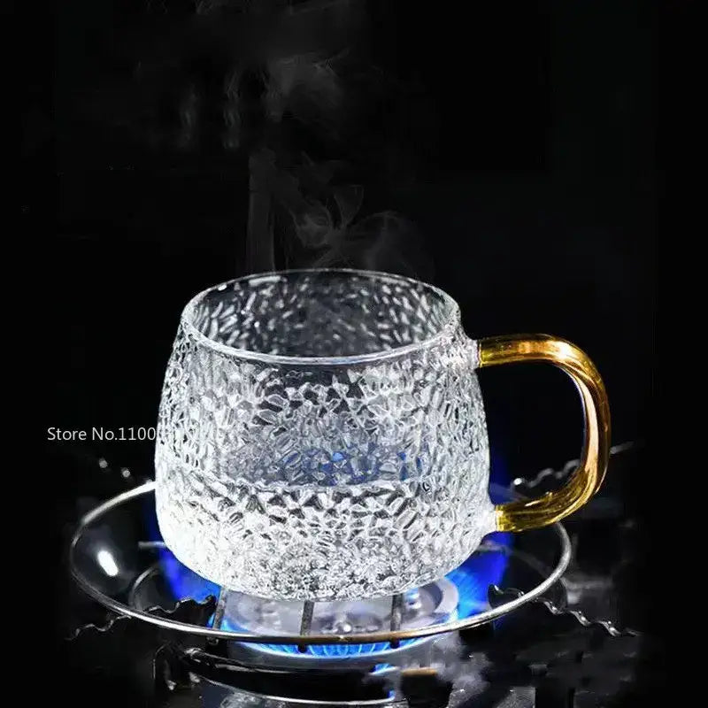 Glass Mug Gold Handle