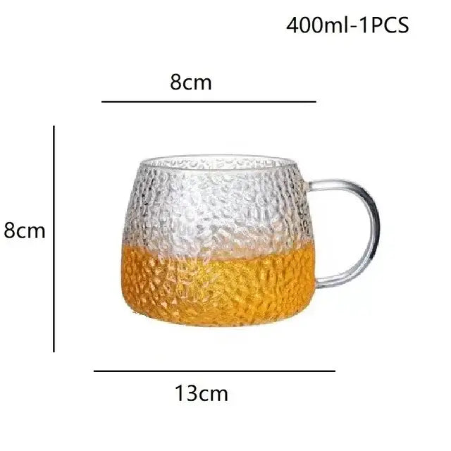 Glass Mug Gold Handle