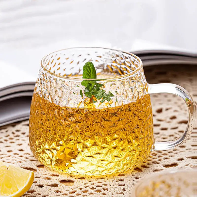 Glass Mug Gold Handle