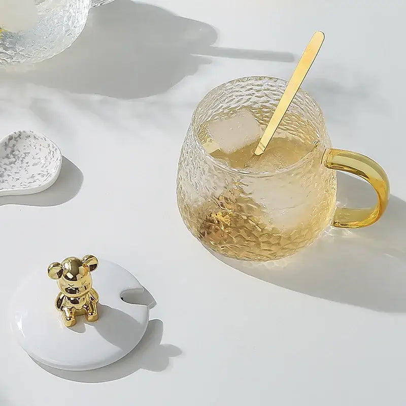 Glass Mug Gold Handle
