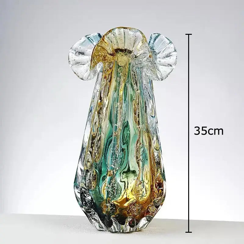 Blue Green Glass Vase