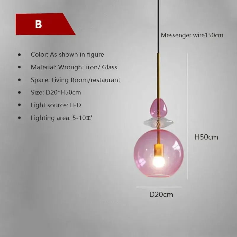 Candy Glass Chandelier Light
