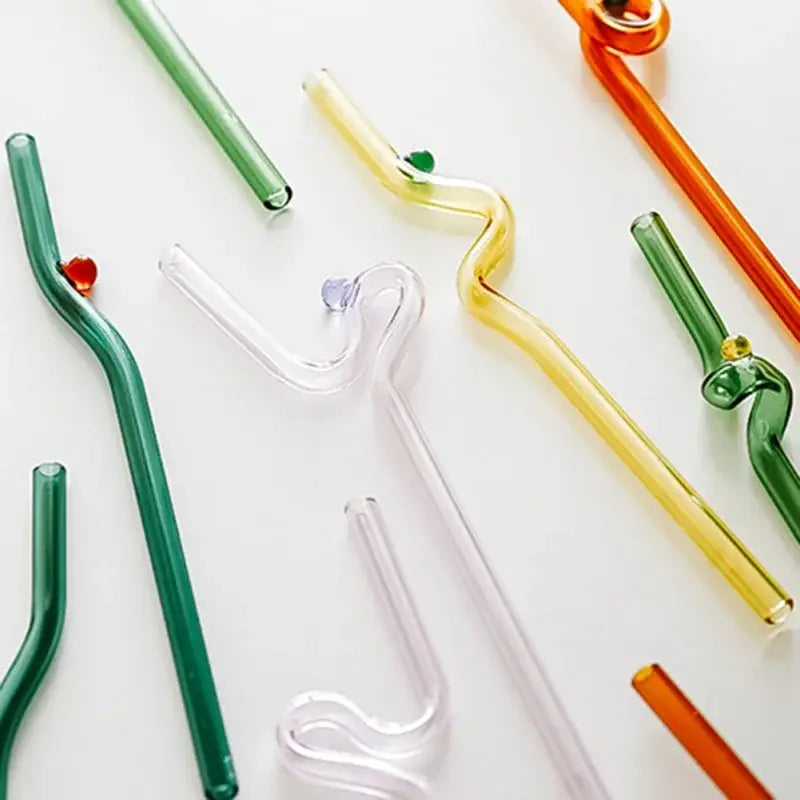 Colorful Twisted Glass Straws