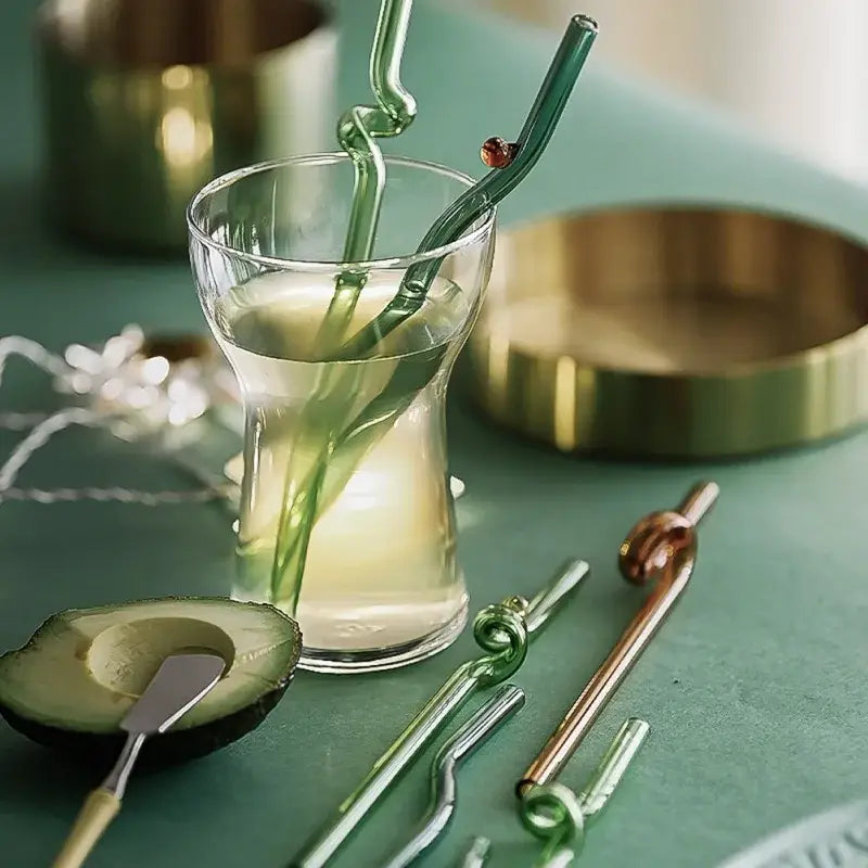 Colorful Twisted Glass Straws