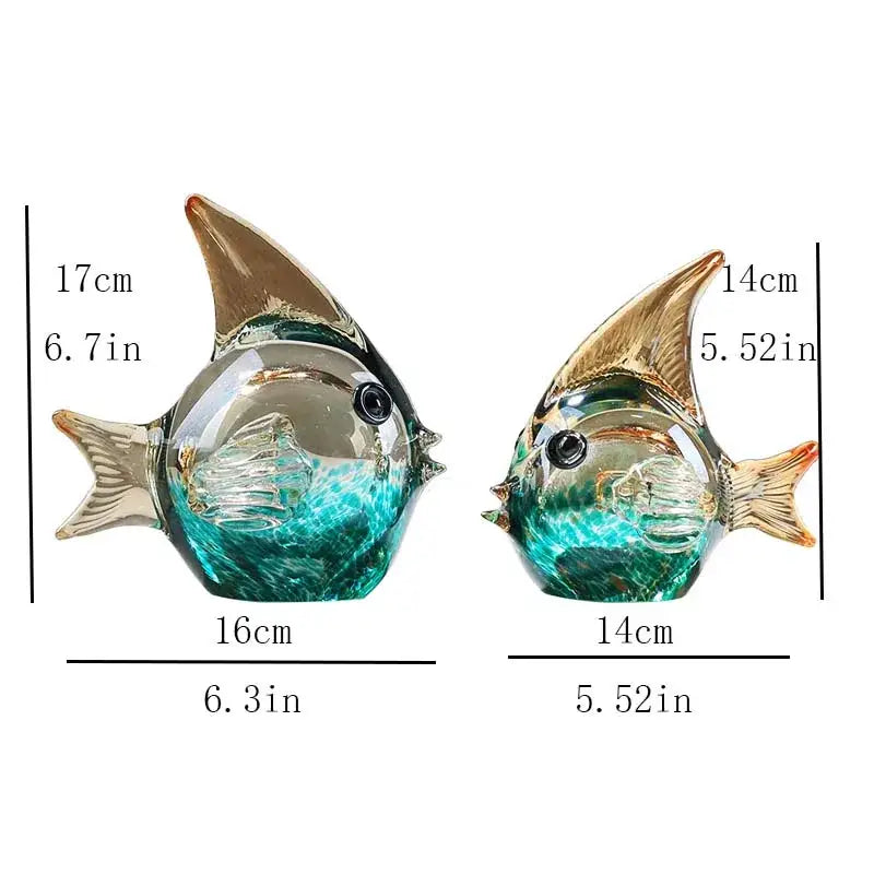 Turquoise Glass Fish Set