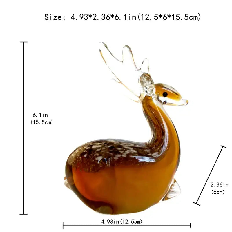 Amber Glass Deer Figurine