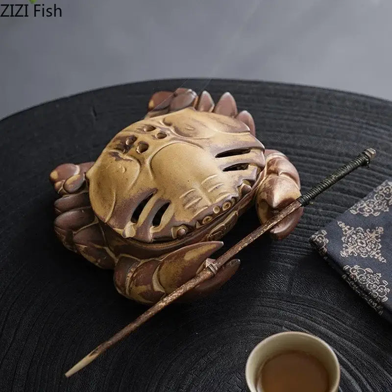 Brown Ceramic Crab Burner
