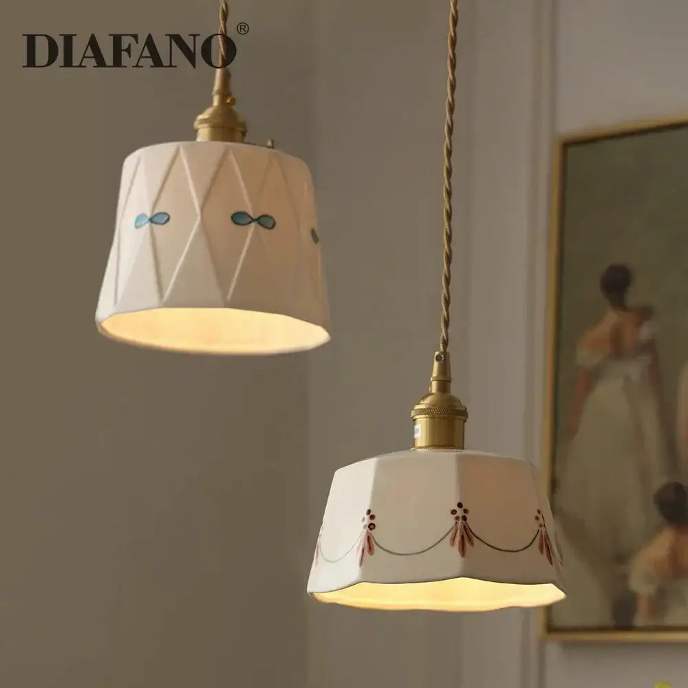Cream Ceramic Pendant Light