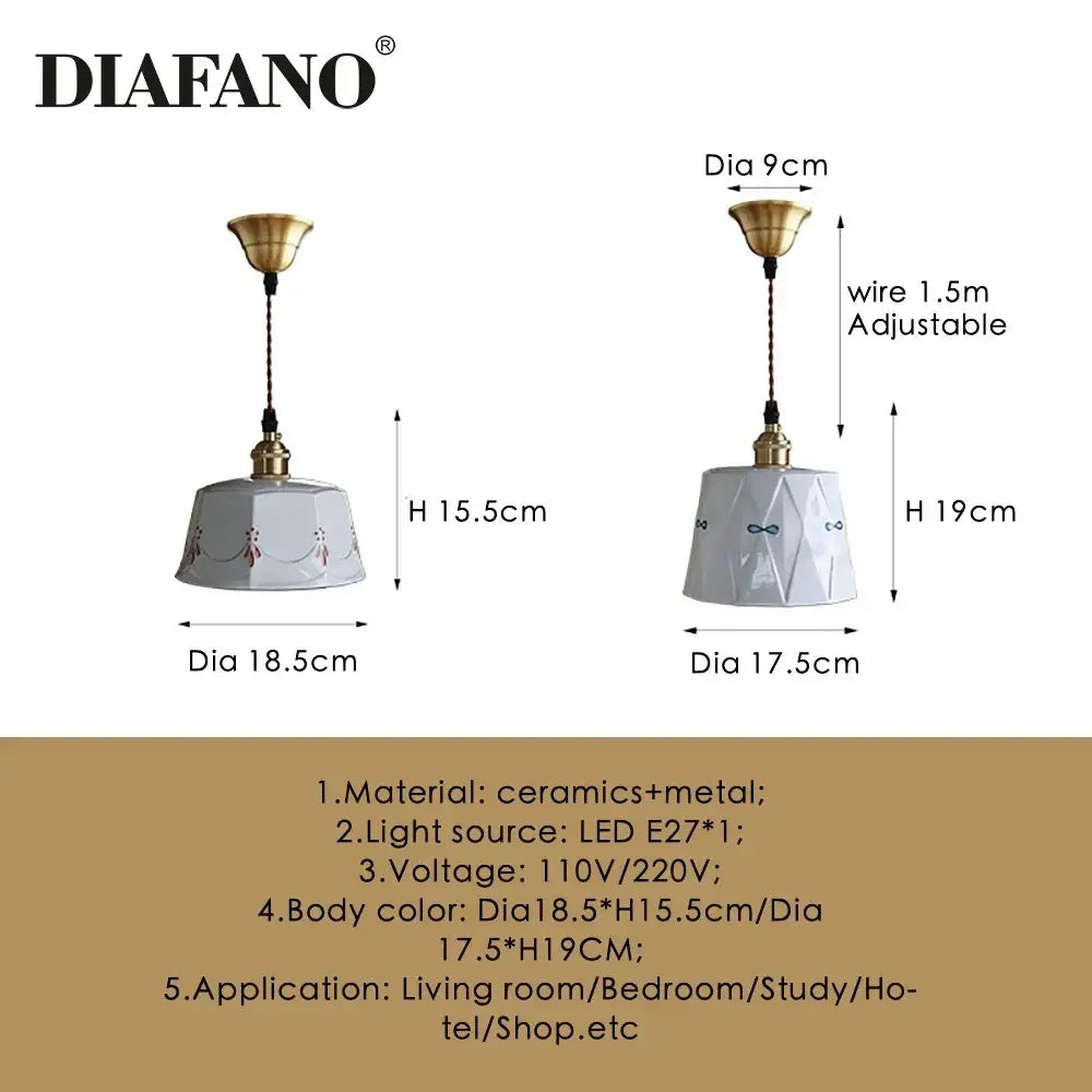 Cream Ceramic Pendant Light