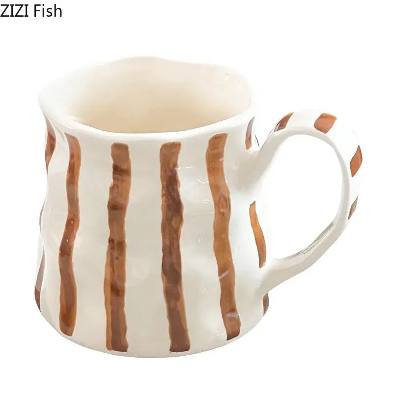 Striped Porcelain Mug Set