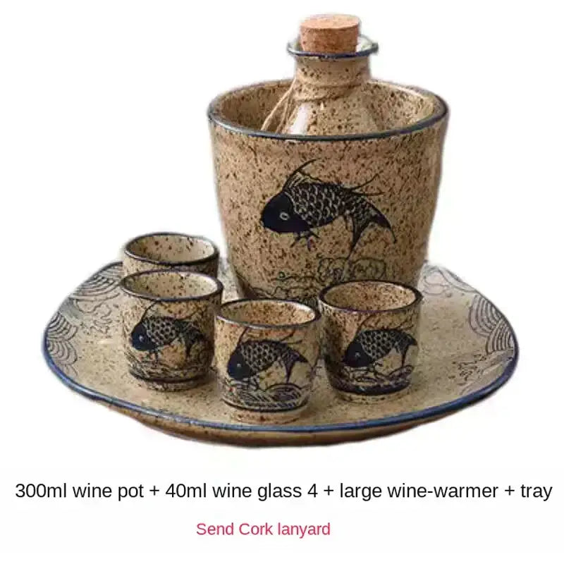 Speckled Ceramic Wine Set