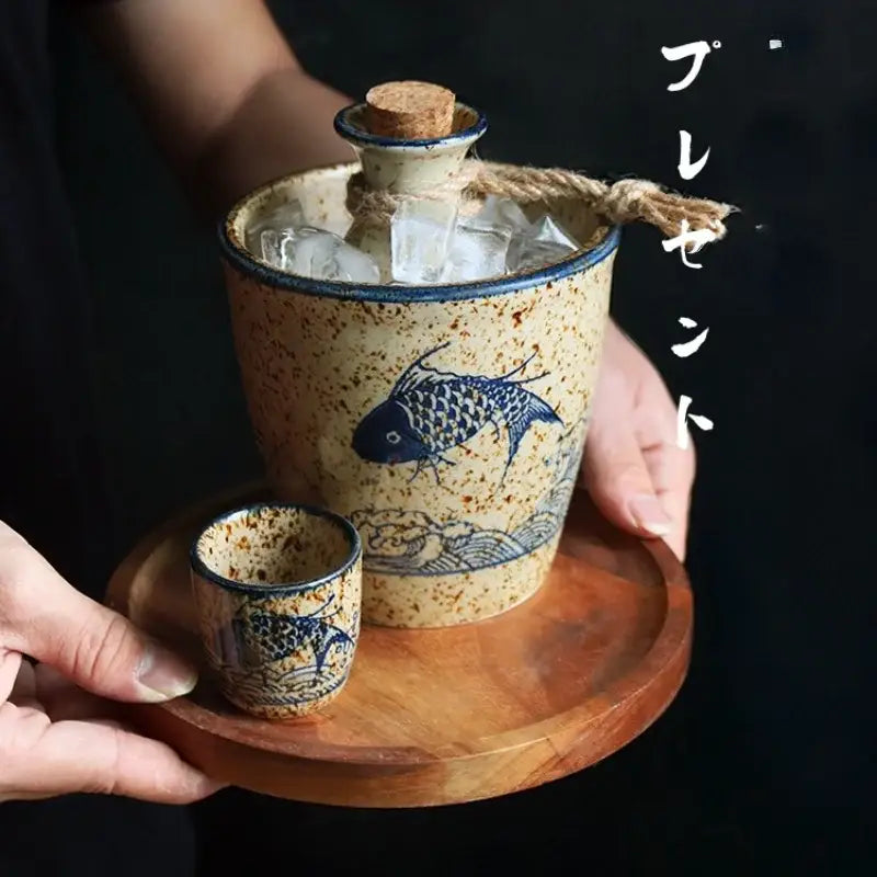 Speckled Ceramic Wine Set