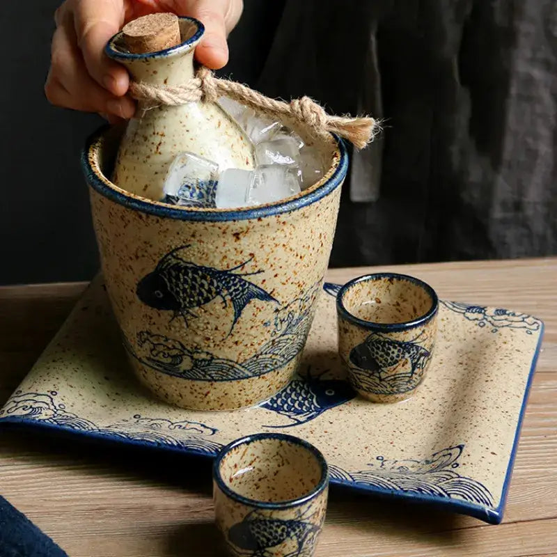 Speckled Ceramic Wine Set
