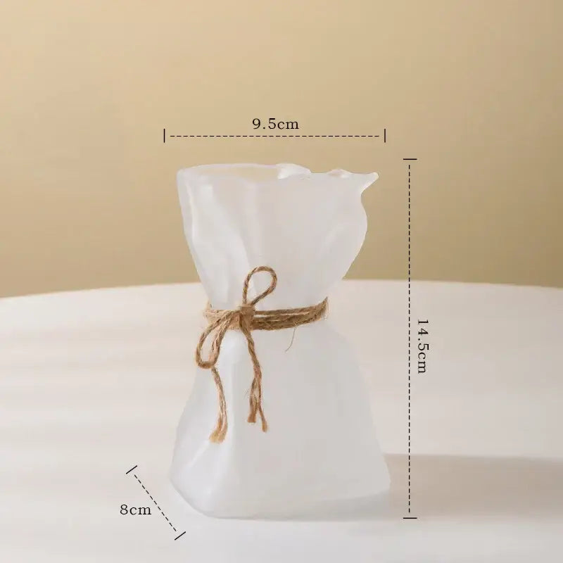 Clear Glass Folded Vase