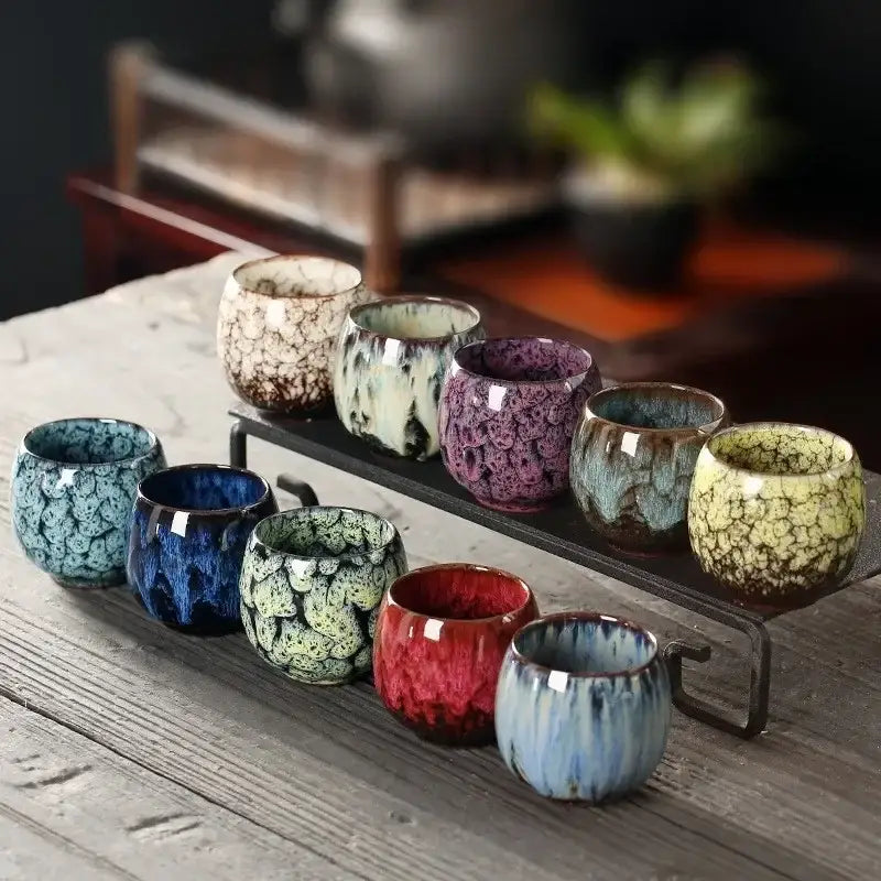 Crackle Glaze Tea Cups