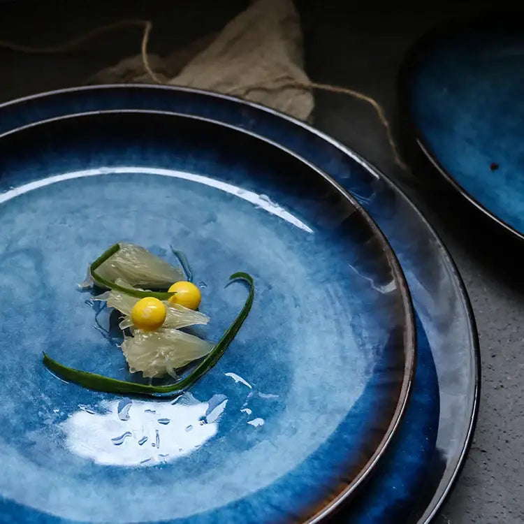 Gradient Blue Ceramic Plates