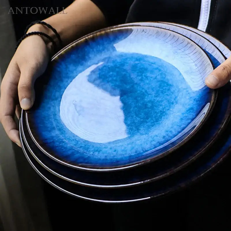 Gradient Blue Ceramic Plates