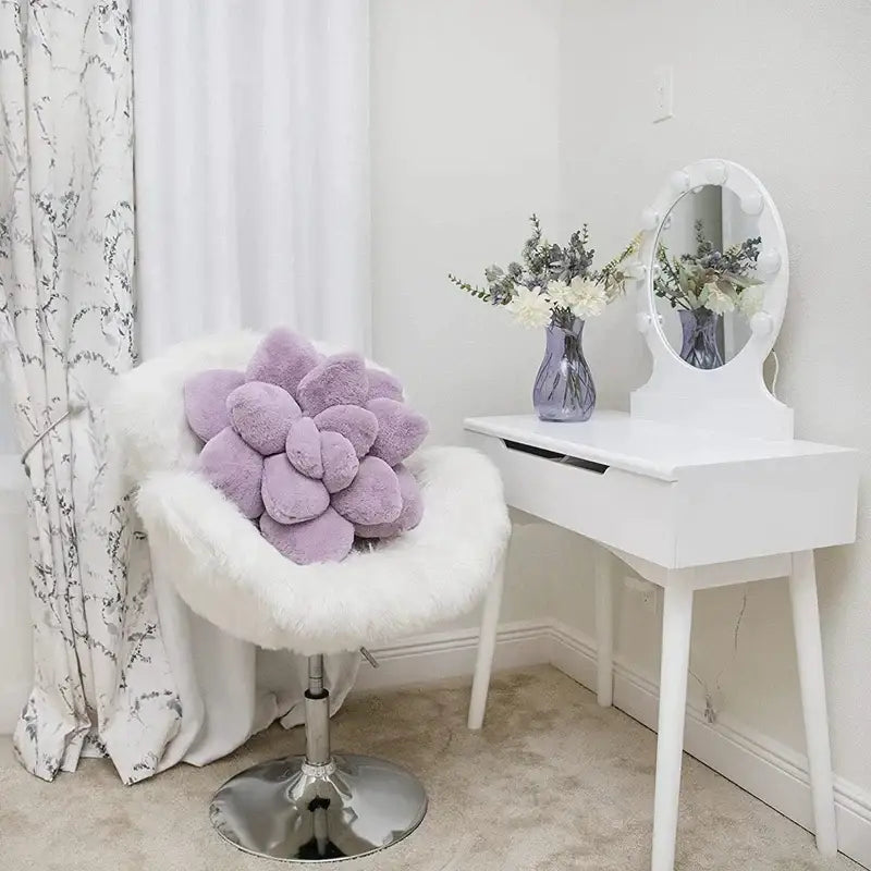 Lavender Succulent Throw Pillow